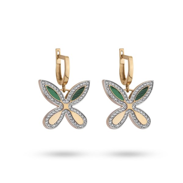 گوشواره طلا پروانه کد 417E G آرسس